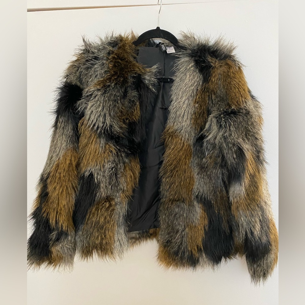 Faux Fur multi color jacket H&M